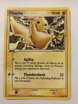 Pikachu - 012 (10th Anniversary- Journey Across America) Promo-Regular Card - Image 1