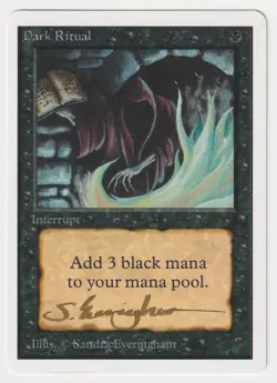 Gold Signed Dark Ritual LP Unlimited Artist Sandra Everingham 1993 MTG Magic! - Image 1