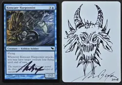 SKETCHED MtG Magic Tom Baxa _ Shadowmoor _ Artist Proof _ KINSCAER HARPOONIST _ - Image 1