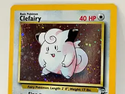 Vintage 2000 Pokemon TCG Base Set 2 CLEFAIRY HOLO Rare 6/130 LP English, Unltd - Image 2
