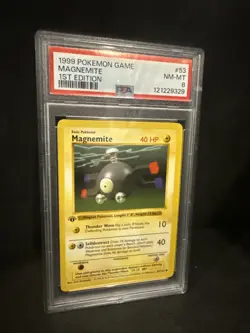 PSA 1999 Pokemon Pokemon Game 1st Edition #53 MAGNEMITE PSA 8 - Image 1