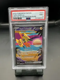 2023 POKEMON PAR EN-PARADOX RIFT SPECIAL ILLUSTRATION RARE TAPU KOKO EX PSA 9 - Image 1