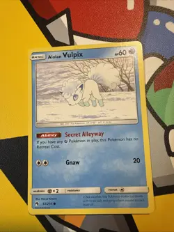 POKEMON Trading Card Basic Alolan Vulpix HP60 Secret Alleyway Gnaw 53/214 - Image 1