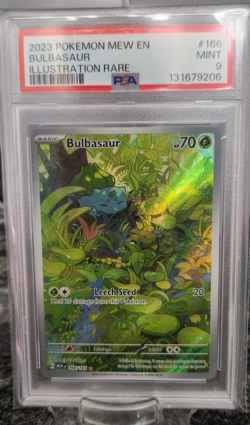 2023 Pokemon 151 BULBASAUR Illustration Rare PSA 9 Mint #166 MEW EN - Image 1