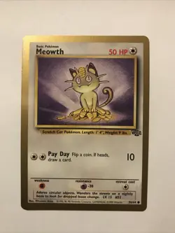 Pokemon TCG Meowth Fruit Roll Up Gold Bordered Promo 56/64 - Image 1