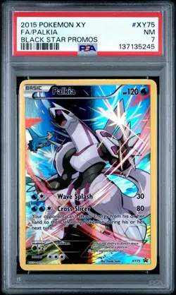 2015 POKEMON XY BLACK STAR PROMOS #XY75 FA/PALKIA BLACK STAR PROMOS PSA 7 - Image 1