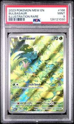 2023 POKEMON MEW EN-151 ILLUSTRATION RARE #166 BULBASAUR PSA 9 - Image 1