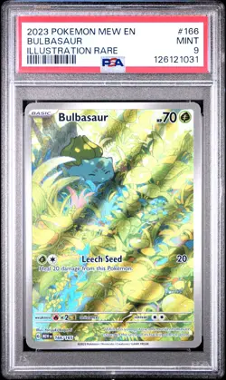 2023 POKEMON MEW EN-151 ILLUSTRATION RARE #166 BULBASAUR PSA 9 - Image 1