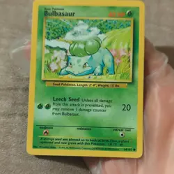 Pokemon Bulbasaur Base Set 44/102 Regular 40 HP Common 1999 English Card - Image 1