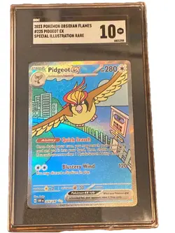 2023 Pokemon Obsidian Flames 225/197 Pidgeot EX Special Illustration Rare SGC 10 - Image 1
