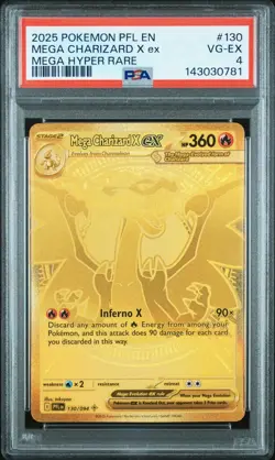 2025 POKEMON PFL EN-PHANTASMAL FLAMES MEGA HYPER RARE MEGA CHARIZARD X EX PSA 4 - Image 1