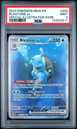 PSA 9 Pokemon Blastoise ex 200/165 Sv: Scarlet & Violet 151 Holo MINT - Image 1