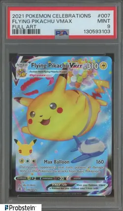 2021 Pokemon Celebrations #007 Flying Pikahcu Vmax Fa PSA 9 MINT - Image 1