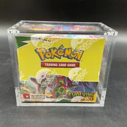 Pokemon TCG SWSH Evolving Skies Booster Box Sealed w/ Acrylic Case - Image 1