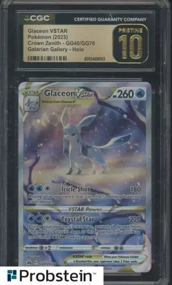 2023 Pokemon Crown Zenith GG40/GG70 Glaceon Vstar Holo CGC 10 PRISTINE - Image 1