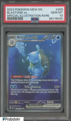 2023 Pokemon Mew EN #200 Blastoise ex Special Illustration Rare PSA 10 GEM MINT - Image 1