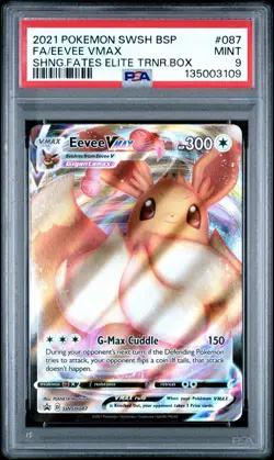 Eevee VMAX Pokemon Shining Fates ETB #87 Black Star Promo PSA 9 Mint - Image 1