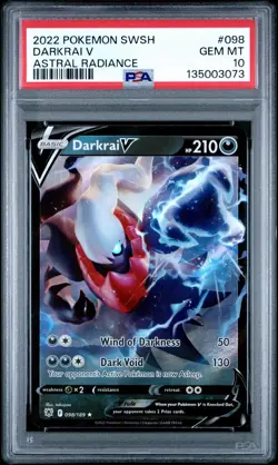 2022 Pokemon Sword & Shield Astral Radiance #098 Darkrai V PSA 10 GEM MINT - Image 1