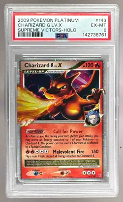 142738761 Charizard G LV.X 2009 Pokemon Platinum Supreme Victors #143 PSA 6 - Image 1