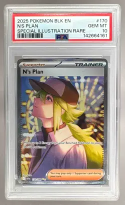 142664161 N's Plan 2025 Pokemon Black Bolt #170 SIR PSA 10 - Image 1