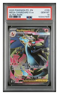 Pokemon TCG Me02: Phantasmal Flames Mega Charizard X EX 109/094 PSA 10 Gem Mint - Image 1