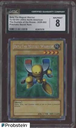 2003 Yu-Gi-Oh! DOR Prismatic Secret Rare Beta The Magnet Warrior CGC 8 NM-MT - Image 1
