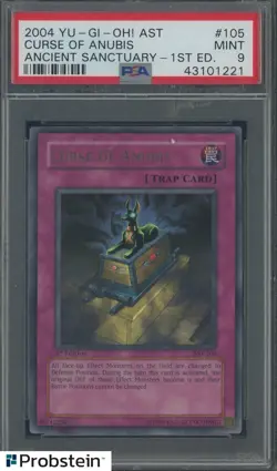 2004 yu-Gi-Oh! Ancient Sanctuary 1st Ed #105 Curse of Anubis PSA 9 MINT - Image 1