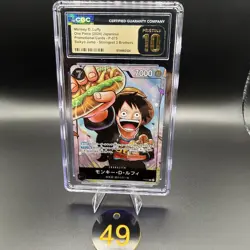 CGC PRISTINE 10 MONKEY D. LUFFY #P-075 SAIKYO JUMP PROMO 2024 ONE PIECE JPN 49 - Image 1