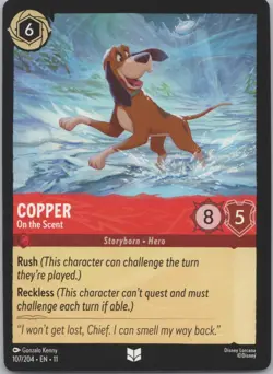 Disney Lorcana Winterspell (11) - Playset (4) #107 Copper - On the Scent - Image 2