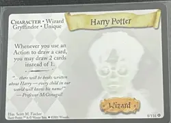 Harry Potter TCG Base Set Harry Potter #8/116 Hologram Rare Card Great Shape - Image 1