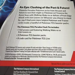 Pokemon Cards Paradox Clash Iron Leaves EX Tin Trading Cards 5 Booster Packs NEW - Image 3