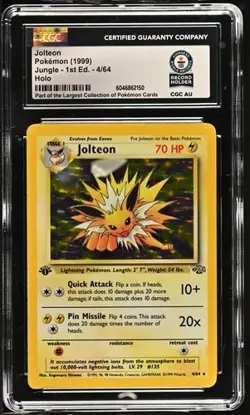 Pokemon Jolteon Holo Jungle 1st Ed. #4 CGC AUTHENTIC 1 of 1 World Record Card - Image 1