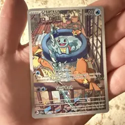 Pokemon Squirtle 148/142 Sv07: Stellar Crown Illustration Rare Holo Card - Image 4