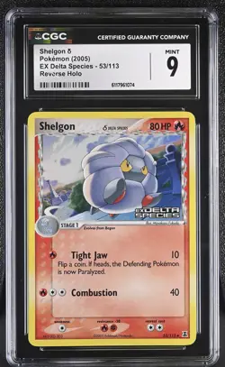 CGC 9 MINT Shelgon EX Delta Species 53/113 Reverse Holo STAMPED Pokemon Card - Image 1