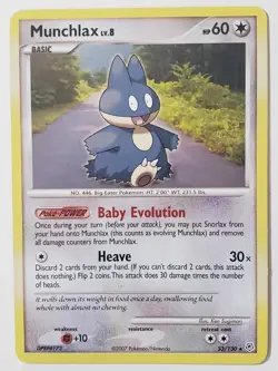 Munchlax 33/130 LP - Diamond Pearl Pokemon Card - Ken Sugimori Art - Image 1