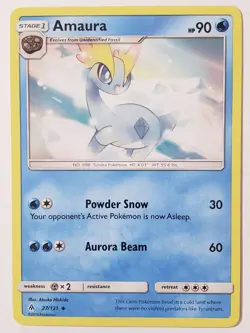 Amaura 27/131 VLP - Forbidden Light Pokemon Card - Atsuko Nishida Art - Image 1