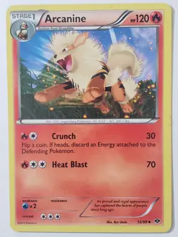 Arcanine 13/99 LP/ VLP - Next Destinies Pokemon Card - Ryo Ueda Art - Image 1