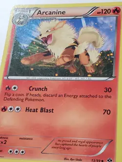 Arcanine 13/99 LP/ VLP - Next Destinies Pokemon Card - Ryo Ueda Art - Image 2