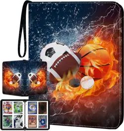 400 Card Pocket Binder with Strap 4 Pocket Trading Cards Album Folder, Football - Image 5