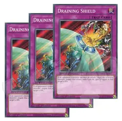 Yugioh - Draining Shield x 3 - 1st Edition - NM - Plus Free Holo Card - Image 1