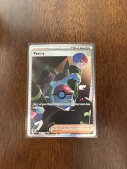 Pokemon TCG Penny Paldean Fates Trainer Holo Card 239/091 Illustration Rare - Image 1