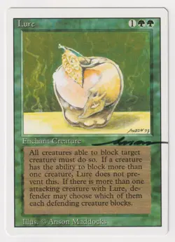Signed Lure HP Revised Edition Artist Anson Maddocks 1994 WOTC MTG Magic Green! - Image 1
