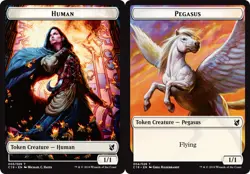 Human Token // Pegasus Token ~ Lightly Played Commander 2019 MTG Magic UltimateM - Image 1