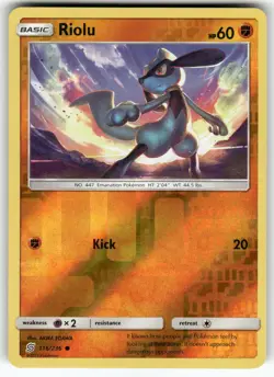 Riolu (116) SM - Unified Minds Common,Reverse Holo Pokemon Near Mint or Better - Image 1