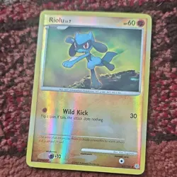 Pokemon Riolu Diamond & Pearl 61/130 Reverse Holo Uncommon 60HP Wild Kick - Image 1