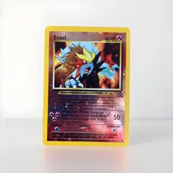 Entei #34 Black Star Promo Reverse Holo Rare Vintage Pokemon Card - Played - Image 1