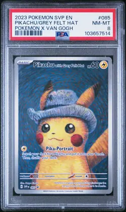 Pokemon Van Gogh Pikachu With Grey Felt Hat #085 PSA 8 - Image 1
