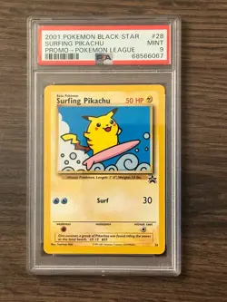 Pokemon Black Star Surfing Pikachu Pokemon League Promo PSA 9 PSA # 68566067 - Image 1