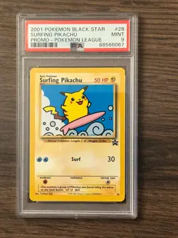 Pokemon Black Star Surfing Pikachu Pokemon League Promo PSA 9 PSA # 68566067 - Image 2