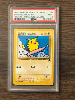 Pokemon Black Star Surfing Pikachu Pokemon League Promo PSA 9 PSA # 68566067 - Image 3